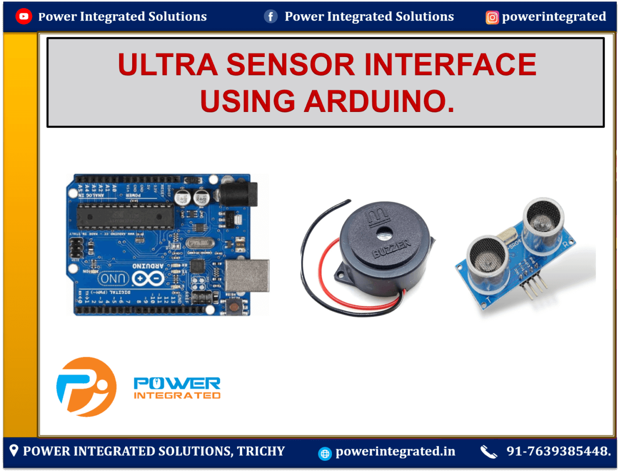 ULTRASONIC SENSOR INTERFACE USING ARDUINO - Project Center in Trichy ...